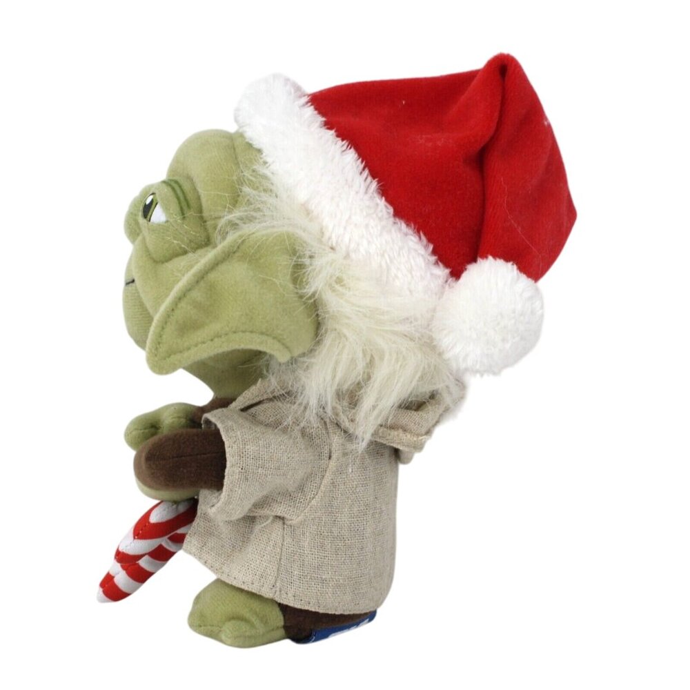 Star Wars Master Yoda Plush Toy Santa Hat Christmas Cane Comic Images 8" Stuffed - Picture 3 of 8